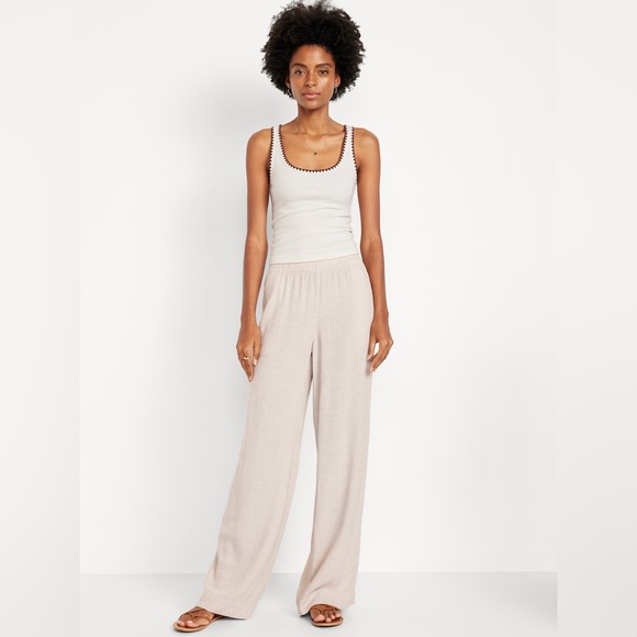 Old Navy Pants - OLD NAVY NWT XL High-Waisted Linen-Blend Wide-Leg Pants in Flax Linen Natural